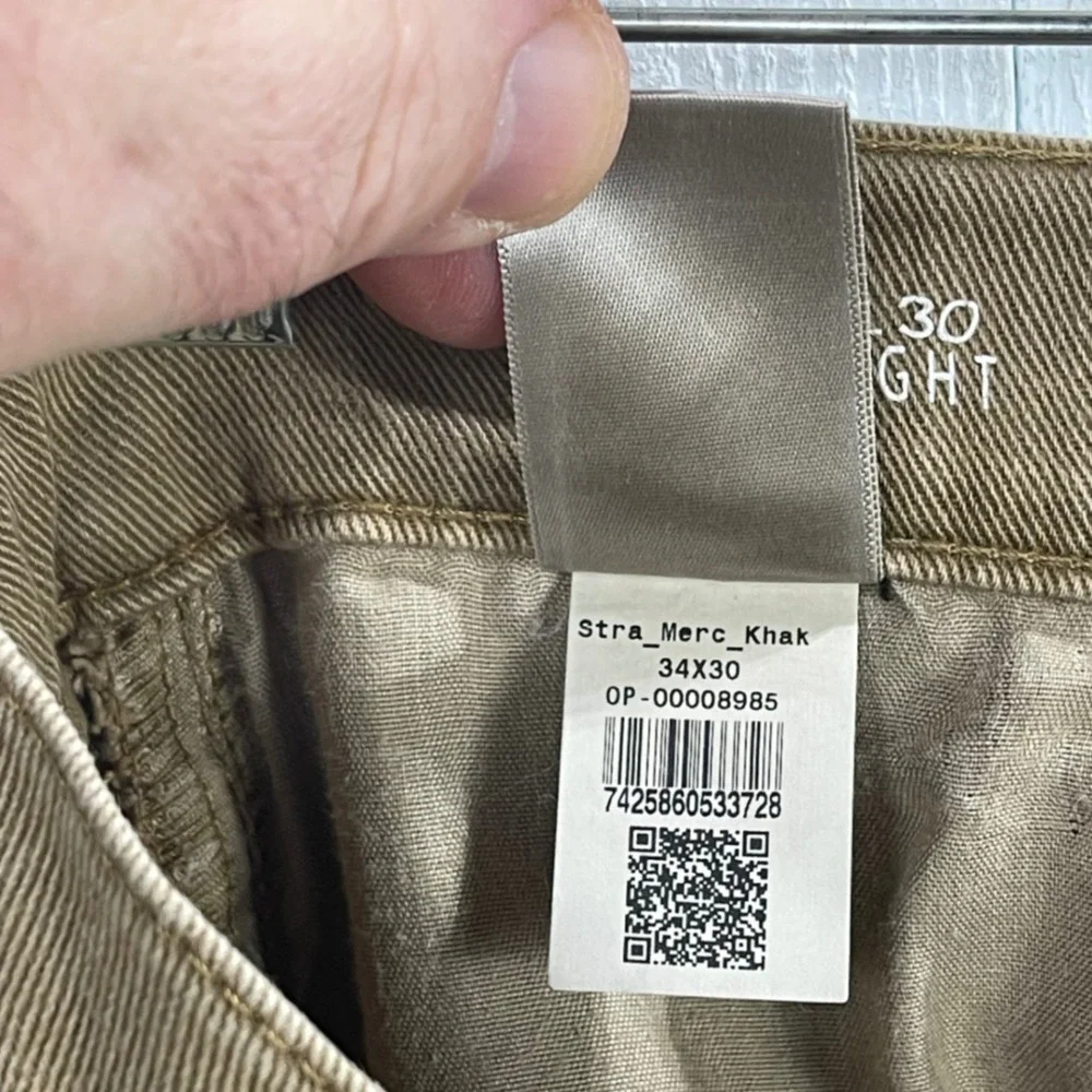 Mott & Bow Straight Jeans Men 34x30 Khaki Stretch Casual Denim Pants